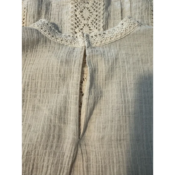 Zara Cropped Blouse NWOT Ecru Size Small Crochet Lace Boho Cottagecore Romantic - Picture 5 of 7